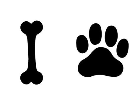 Free Dog Bone and Paw Vector #silhouette | SVG & Print and Cuts | Pin…