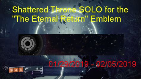 Unlock the eternal return emblem by completing shattered throne solo by ...