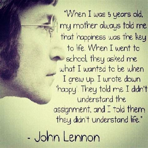 Quotes By John Lennon About Happiness - ShortQuotes.cc