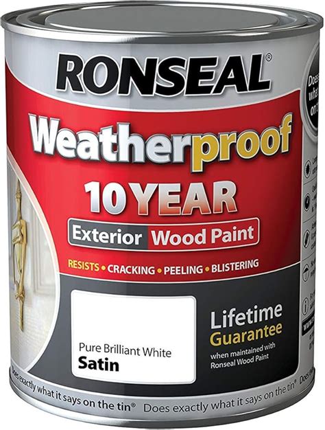 2X750 ml Weatherproof Exterior Wood Paint Brilliant - White/Satin ...