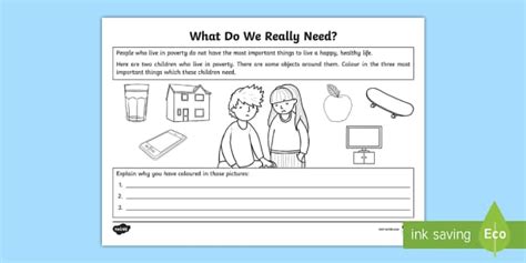 What Do We Really Need? Worksheet / Worksheet (teacher made)