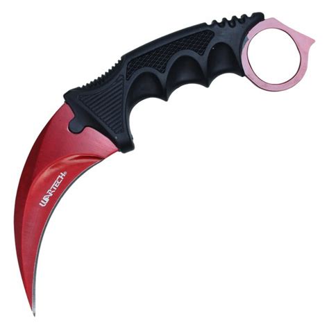 8" Military Tactical Karambit Hunting Skinner Hawkbill Neck Knife Claw - Red