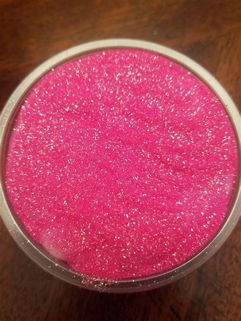 Soft pink glitter Fluffy Slime No Borax Used in an 4 OZ | Etsy