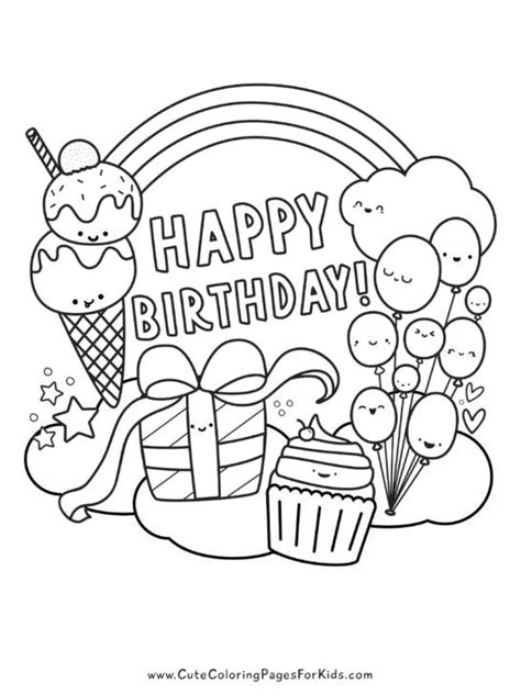 Free Printable Birthday Coloring Pages - Cute Coloring Pages For Kids