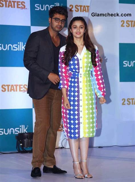 Alia Bhatt in Henry Holland for Koovs with Arjun Kapoor at “2 States” Promo