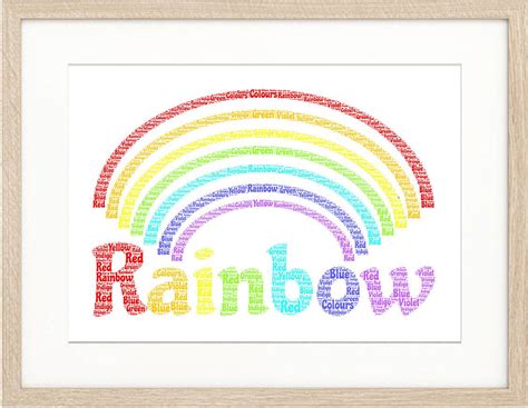 Personalised Rainbow Word Art Print Wordart UK Picture | Rainbow words ...