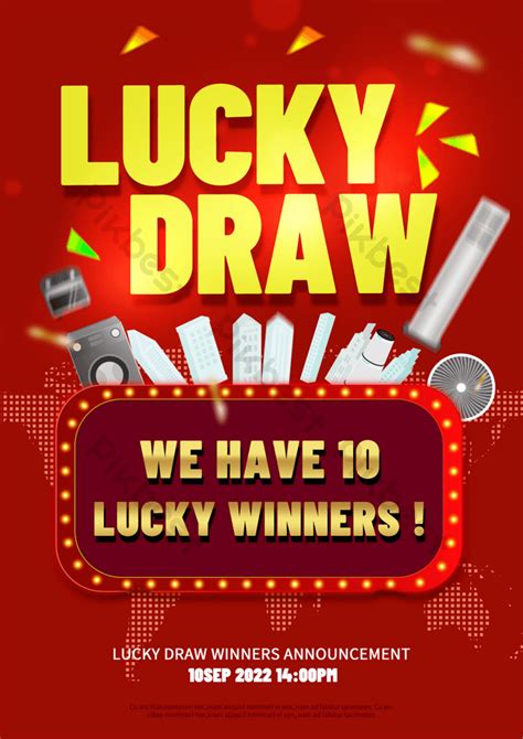 Lucky Draw Promotion Red Poster | PSD Free Download - Pikbest