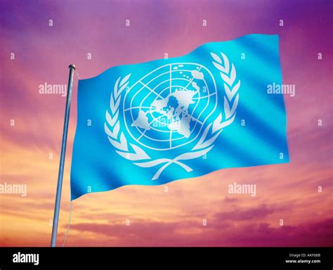 flag of the UNO UN United Nations symbol of peace Stock Photo - Alamy