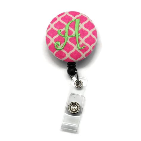 Retractable Badge Holder Custom Embroidered Monogrammed