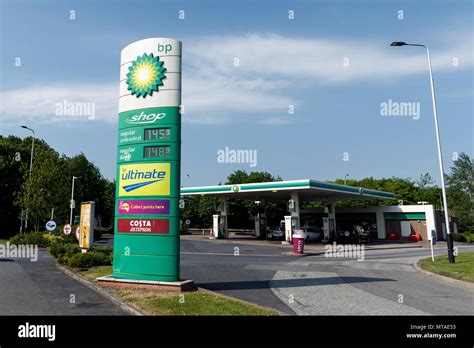 A BP petrol station displaying high petrol prices in the United Kingdom ...