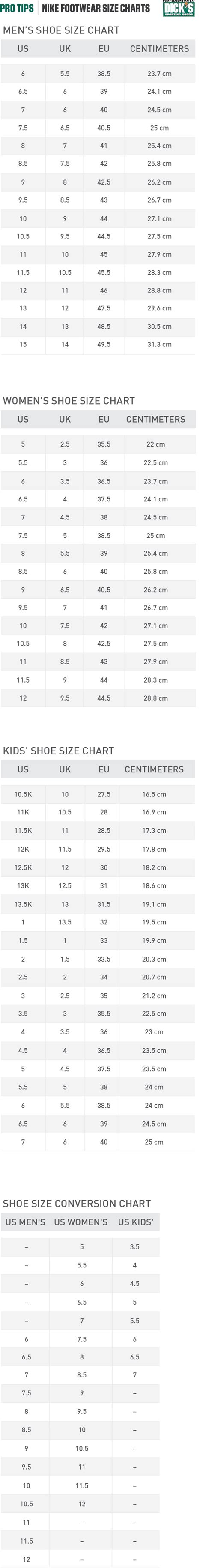 Lisibilité écorce Climatisation nike air max size chart Navire de ...