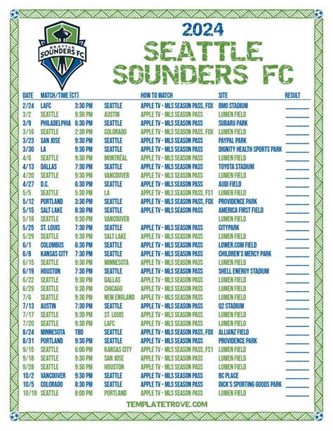 Seattle Sounders Schedule 2024 - Dee Libbey