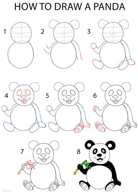 How to Draw a Panda (Step by Step Pictures) | Cool2bKids | Panda ...