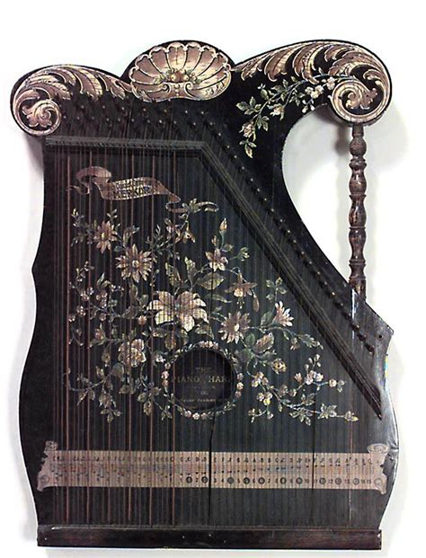 About Us | English Victorian black lacquered zither with gold floral ...