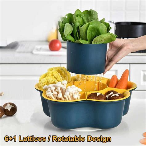 Kitchen Vegetable Strainer Dual Layers Lattices Hot Pot Made Dish ...