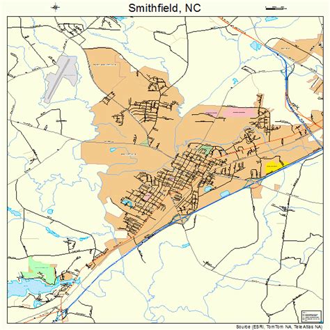 Smithfield North Carolina Street Map 3762520