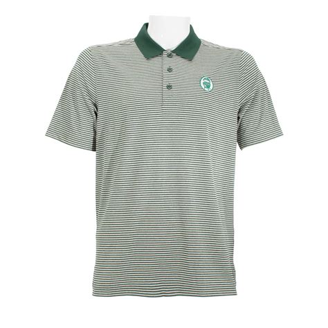 Green and White Striped Polo Style Shirt - Big Green Egg