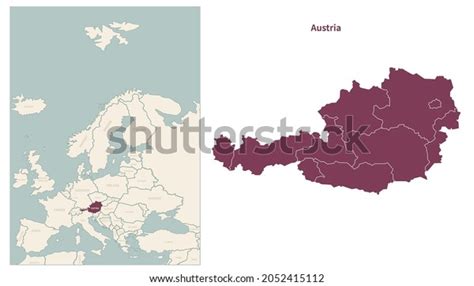 Austria Map Map Austria Neighboring Countries Stock Vector (Royalty Free) 2052415112 | Shutterstock