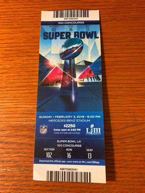 REPLICA LIII 53 Super Bowl Ticket -- PATRIOTS top RAMS-- Buy 1 Get 1 ...