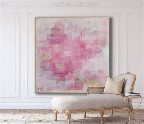 ORIGINAL PINK ABSTRACT Painting XLarge Canvas Art Minimalist Painting Blush Pink Abstract ...