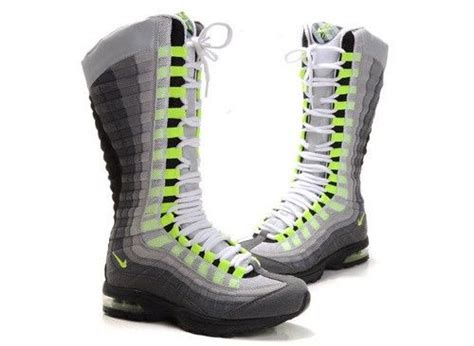 Nike Air Max 95 High Boots Women's Grey/Black/Green Shoes Store Cheap | Air max 95 boots, Boots ...