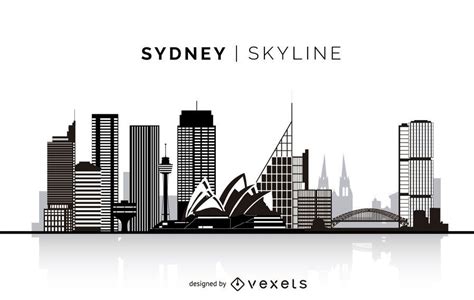 Sydney skyline silhouette design. You can see the most important ...