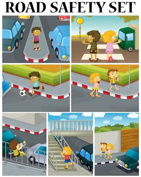 Road Safety Illustration for Kids