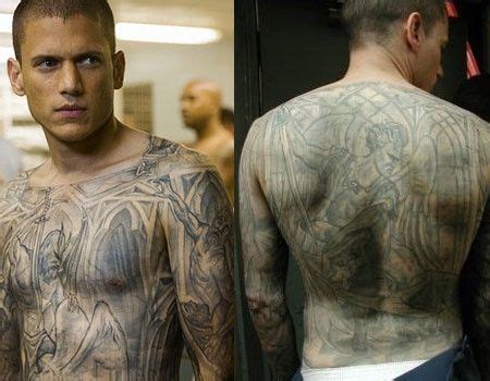 Wentworth Miller as Michael Scofield in Prison Break I miss him as well as his genius tatoos ...