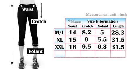 xxl leggings size chart