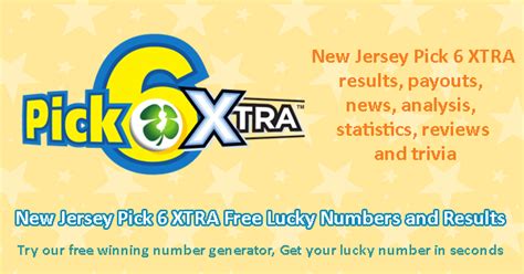 New Jersey Pick 6 XTRA Free Lucky Numbers and Results