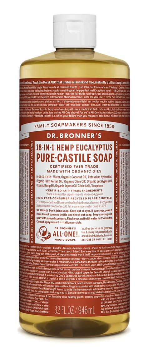 Amazon.com : Dr. Bronner's Pure-Castile Liquid Soap - Peppermint 32oz ...