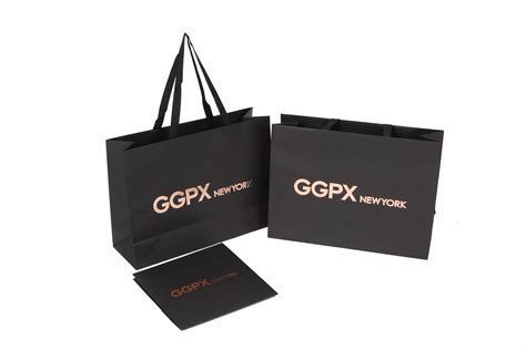 Brand Paper Bag : GGPX Black kraft paper 210g LOGO gold foil | Bags ...