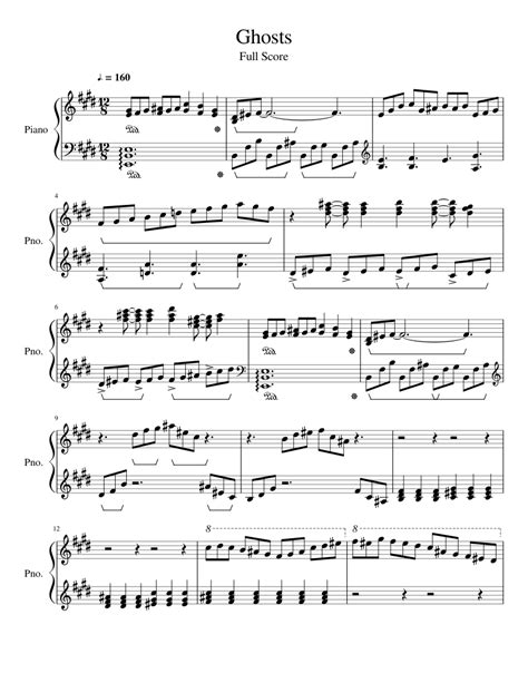 Ghosts Sheet music for Flute, Piano | Download free in PDF or MIDI | Musescore.com