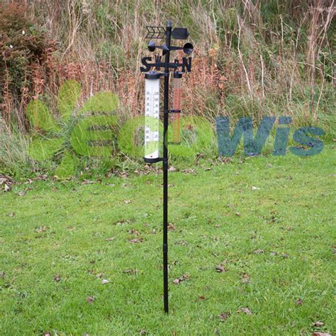 Weather Station Rain Gauge and Thermometer - Garden Outdoor Whether ...