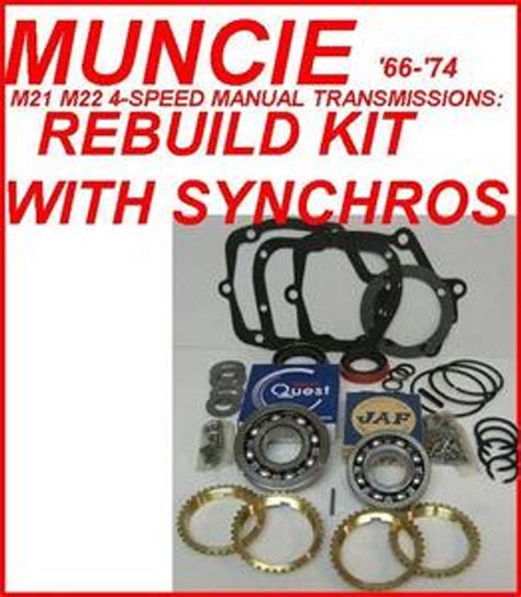 MUNCIE M21 M22 TRANSMISSION REBUILD KIT WITH SYNCHRO RINGS FITS '66-'74 ...