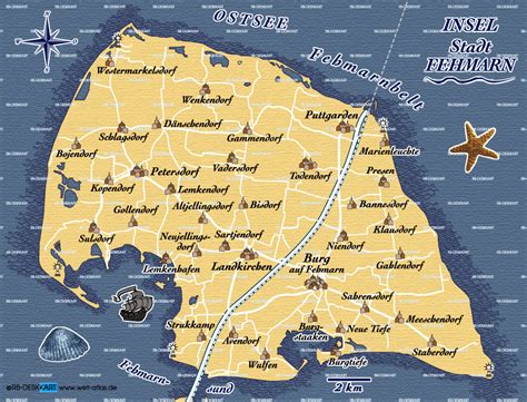 Map of Fehmarn Island Style Antique Map (Antique Maps) | Welt-Atlas.de