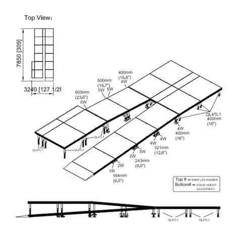 Switchback ADA Wheelchair Ramp w/Landing for 24"H Stage | StageDrop