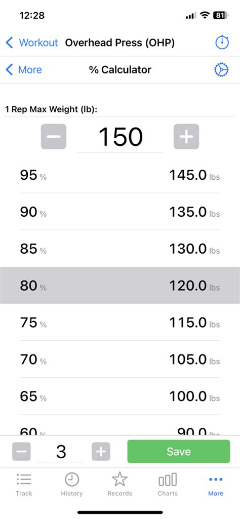 Percentages Calculator | FitNotes iOS Help