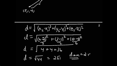 Finding Equation of Sphere (3d coordinates) - YouTube