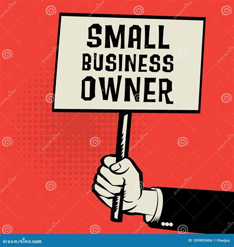 Poster in Hand, Business Concept Text Small Business Owner Stock Vector - Illustration of future ...