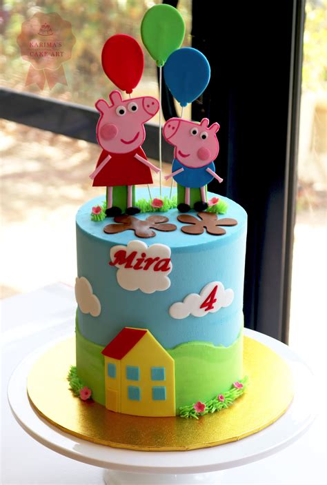 Peppa Pig Cake | Peppa pig cake, Peppa pig birthday party decorations, Peppa pig birthday party