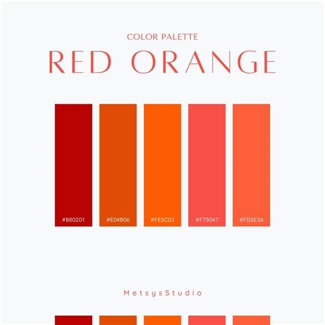 the color scheme for red orange