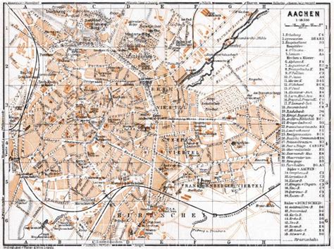 Old map of Aachen in 1905. Buy vintage map replica poster print or ...