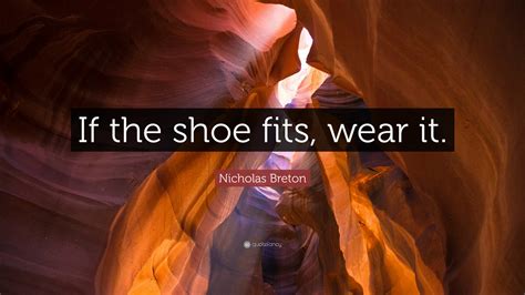 Nicholas Breton Quote: “If the shoe fits, wear it.”