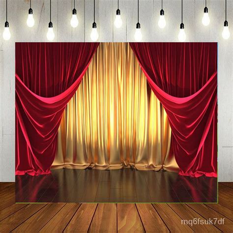 ⋮ 3D Rendering Theater Stage Theme Photography Backdrop Golden And Red Curtains Background For ...