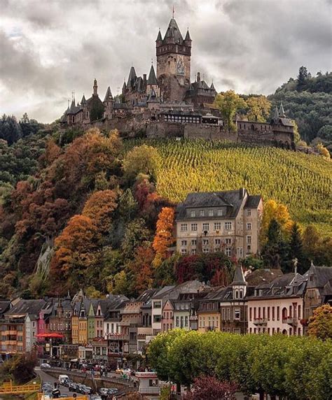 Cochem Castle was built around the year 1000 by the palatinate count Ezzo overlooking the ...