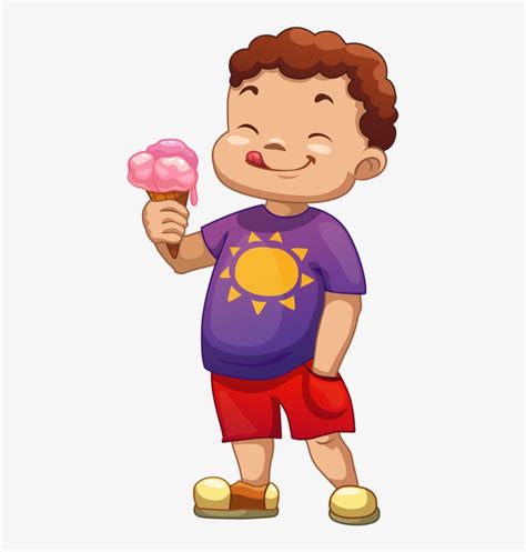 Ice Cream Tastes Better In Vacation Days - Child With Icecream Clipart Transparent PNG - 475x800 ...