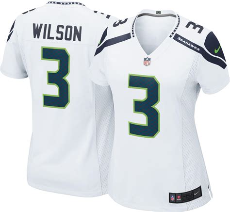 Nike Satin Seattle Seahawks Russell Wilson #3 White Game Jersey - Lyst