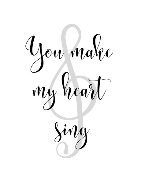 You Make My Heart Sing Print valentines day printable decor | Etsy