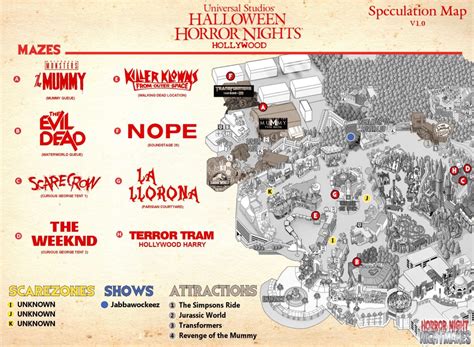 Halloween Horror Nights Map 2023 Printable